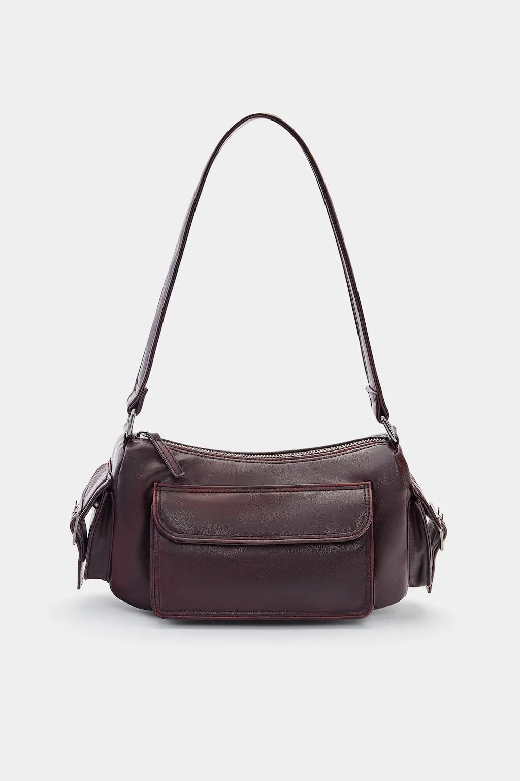 DISTRESSED SHOULDER BAG WITH POCKET