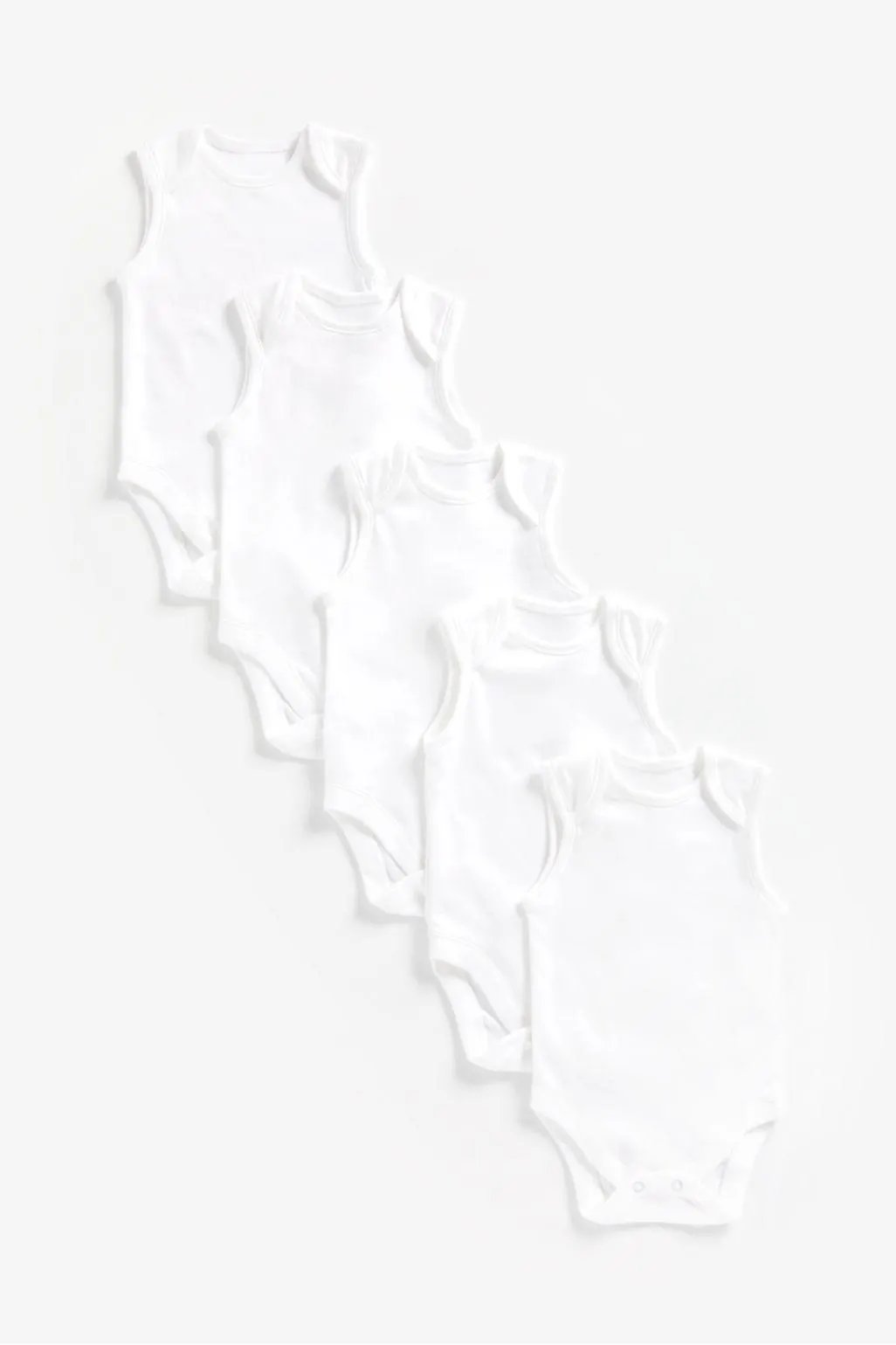 λευκά αμάνικα κορμάκια - πακέτο των 5