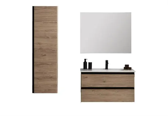 Έπιπλο Μπάνιου York 90cm Κρεμαστό με Στήλη