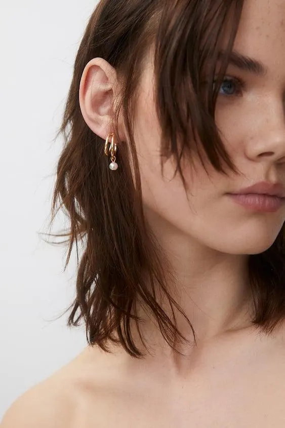 PACK OF HOOP EARRINGS WITH PEARLS