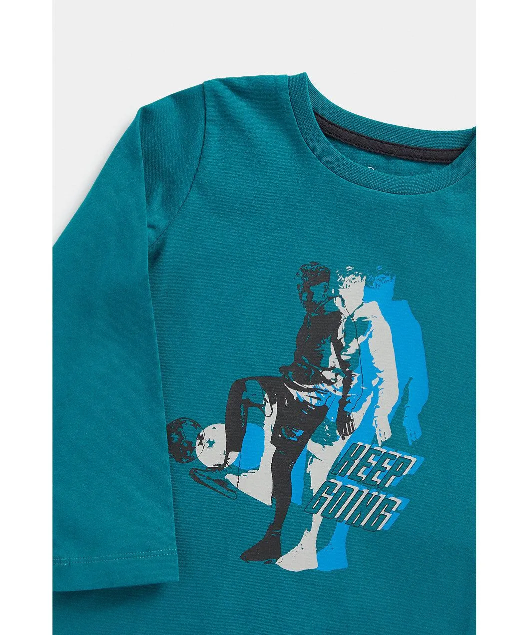 πράσινη μακρυμάνικη μπλούζα με ποδοσφαιριστή