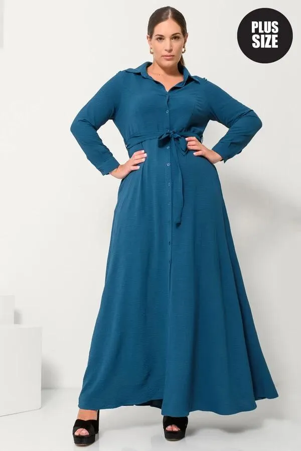 Maxi σεμιζιέ φόρεμα