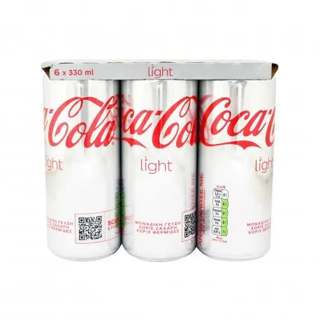 Coca cola αναψυκτικό light - χωρίς ζάχαρη (6x330ml)