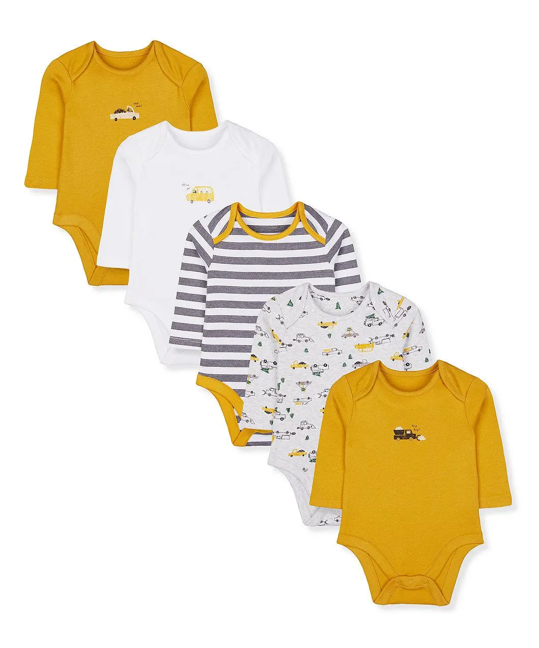 mothercare κορμάκια με οχήματα και χριστουγεννιάτικα δέντρα - πακέτο των 5