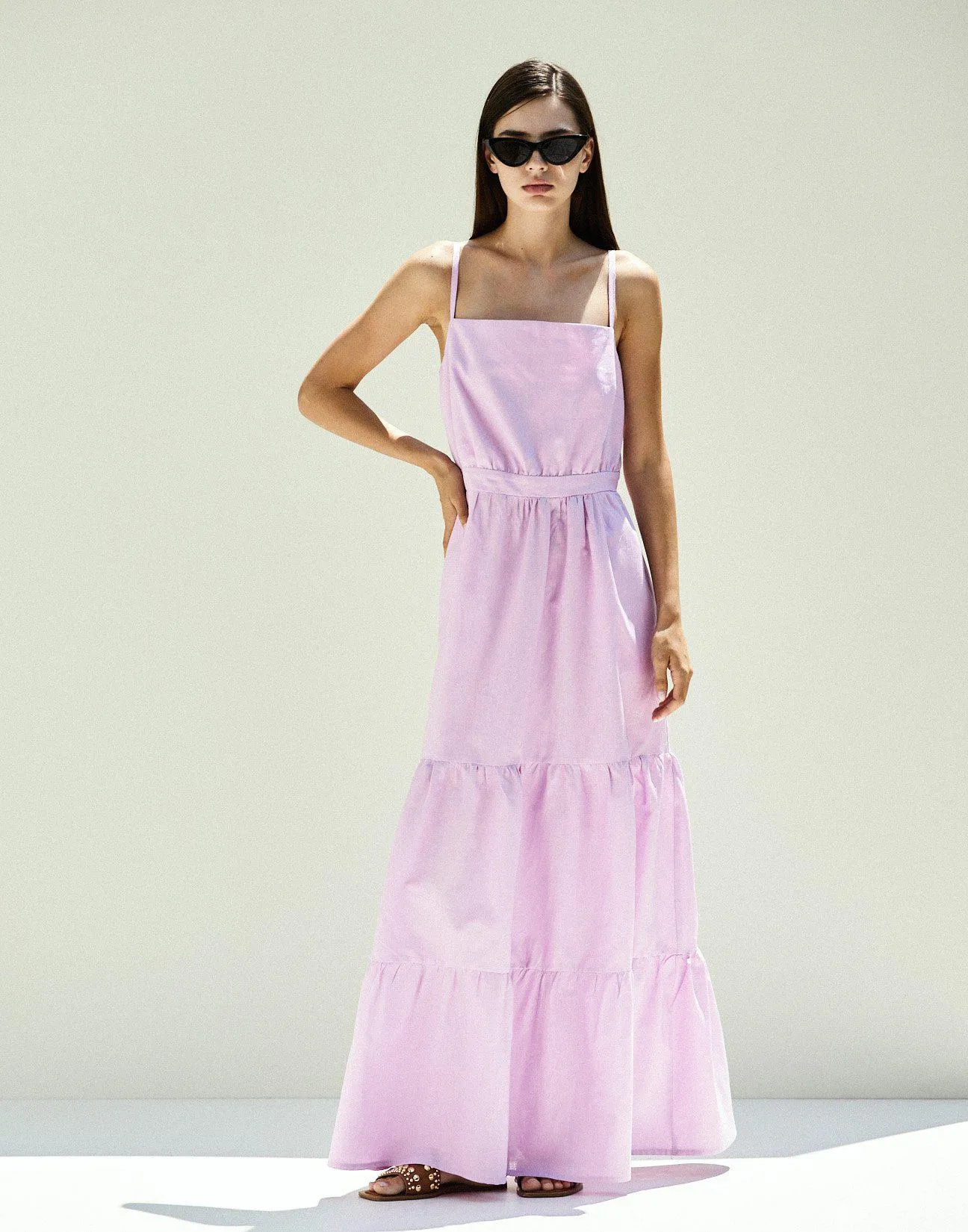 Μάξι φόρεμα με λινό