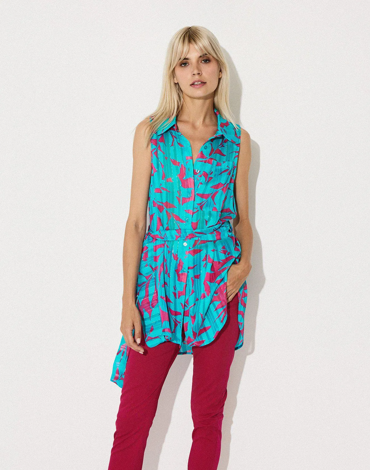 Oversized πουκάμισο με δέσιμο