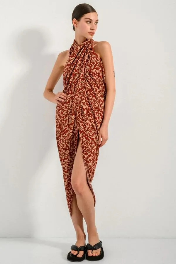 Midi φλοράλ φούστα- παρεό