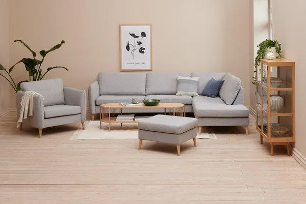 Καναπές AARHUS ανοιχτό άκρο δεξ. ανοιχτό γκρι ύφασμα