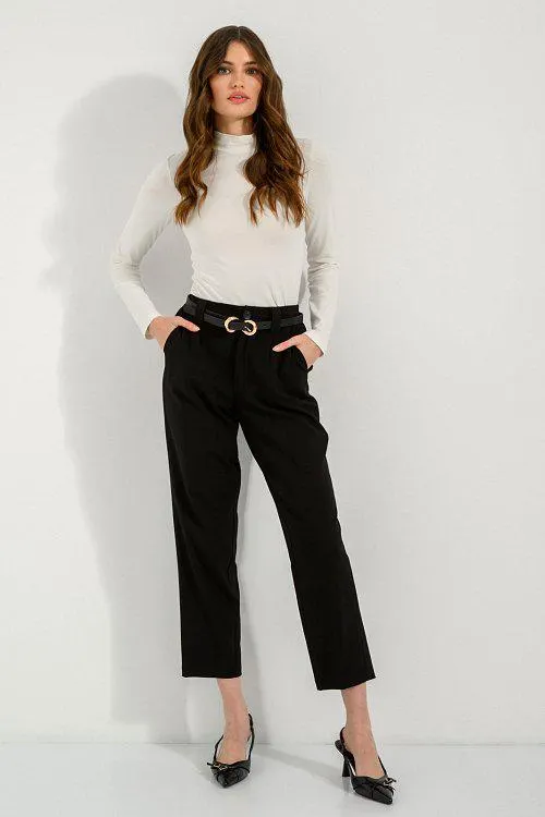 Straight leg παντελόνι με πιέτες