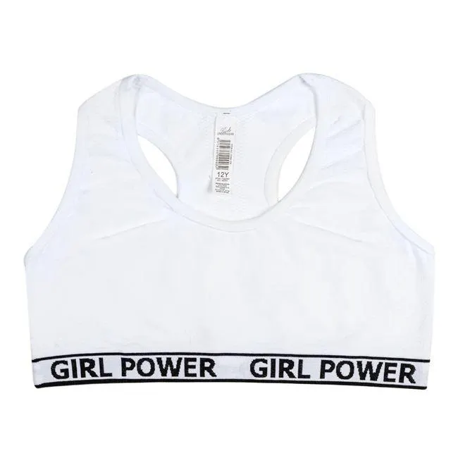 Μπουστάκι Παιδικό Λευκό Αθλητική Πλάτη Λάστιχο "Power Girl"