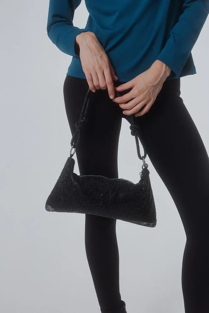 Shiny bag with rhinestones