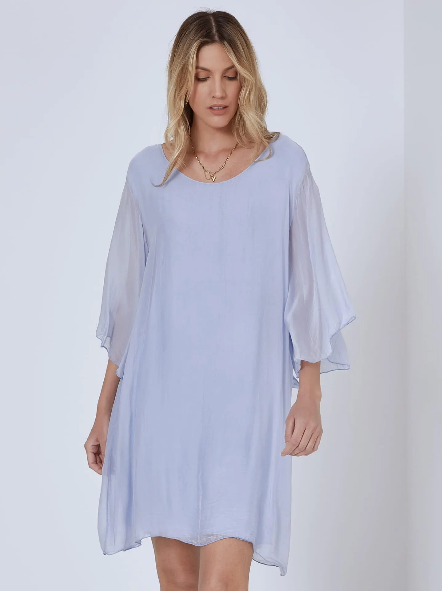 Φόρεμα με δέσιμο στο πίσω μέρος σε σιέλ