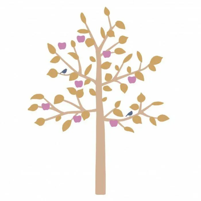 Wall Stickers Family Tree Mustard