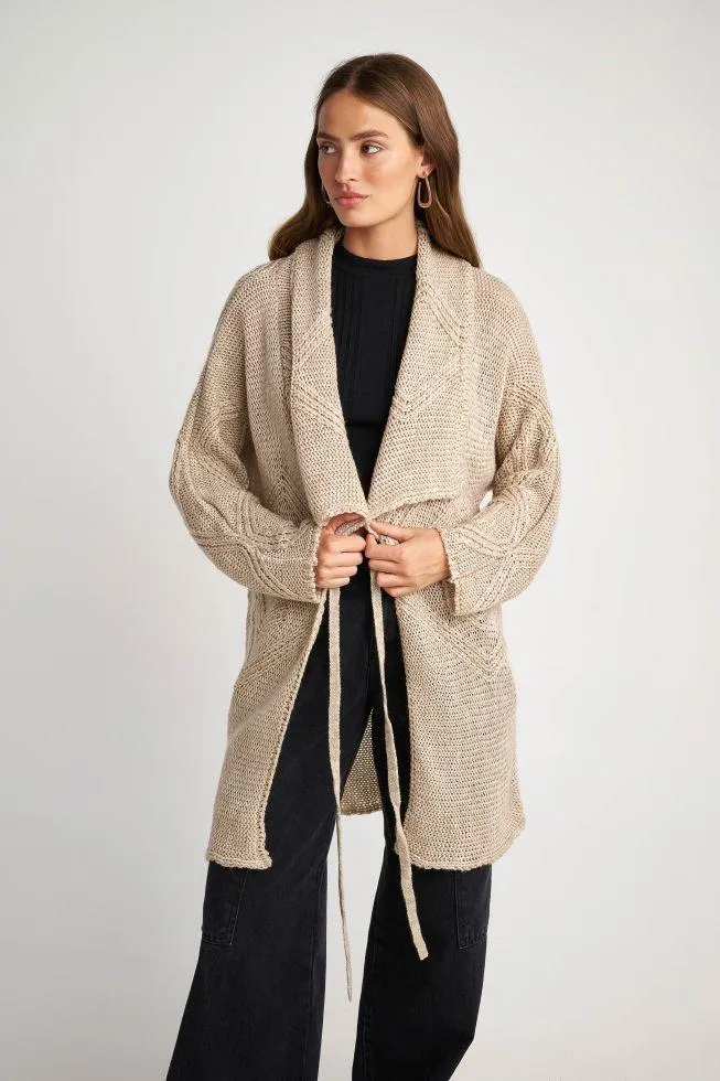 Ζακέτα με ιδιαίτερη πλέξη - Beige