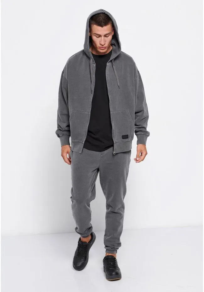 Oversized φούτερ ζακέτα με κουκούλα