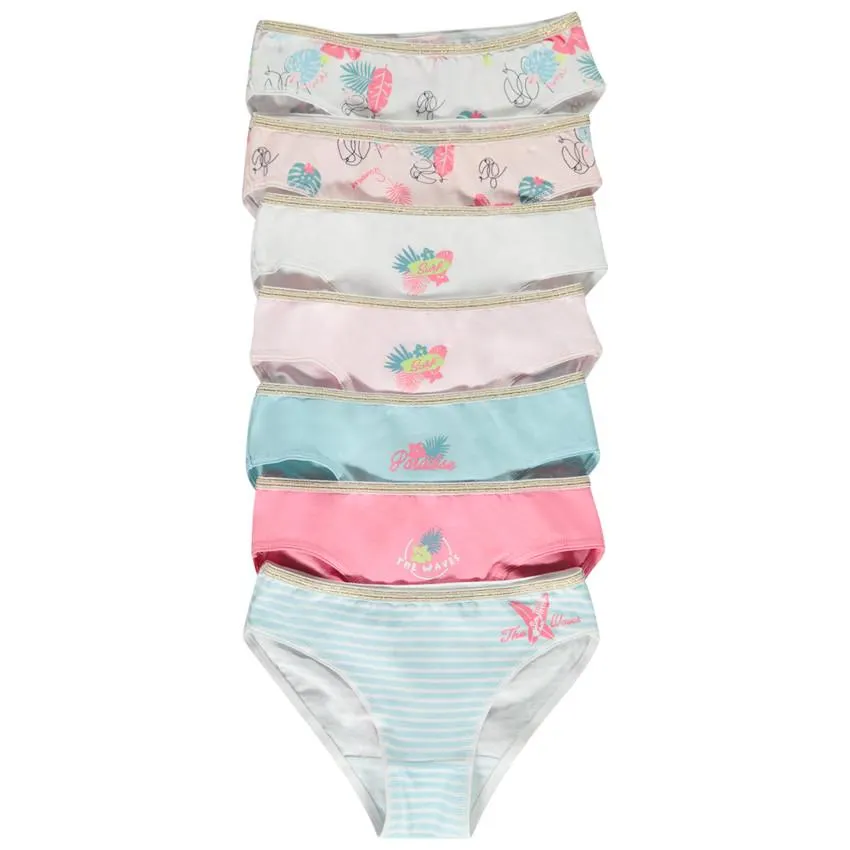 slip Σετ από 7 φανέλες με σχέδιο φαντεζί για κορίτσι
