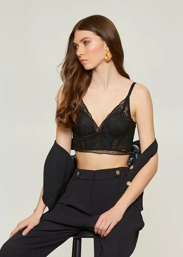 Μπούστο από δαντέλα με μπανέλες και ενίσχυση