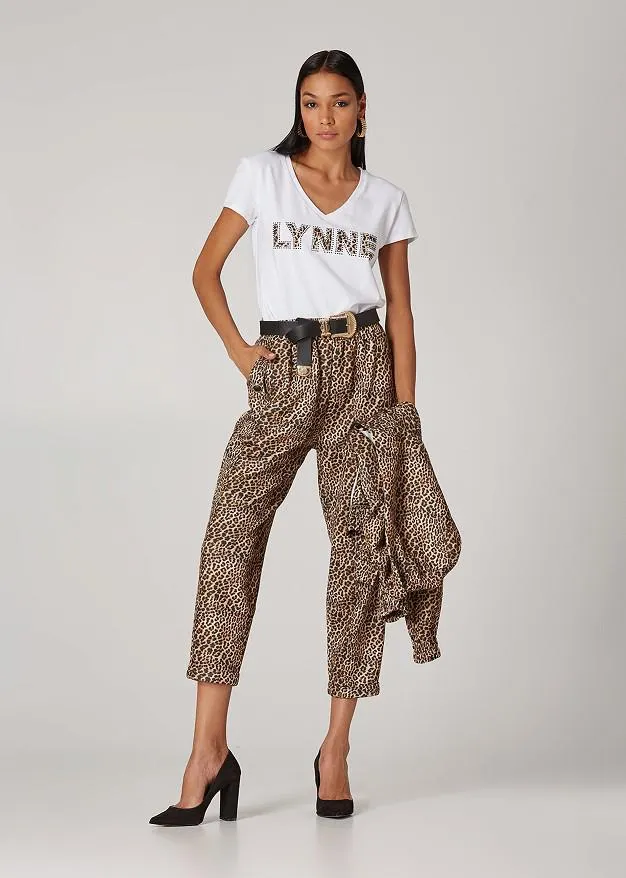 Βαμβακερή κοντομάνικη μπλούζα με Logo