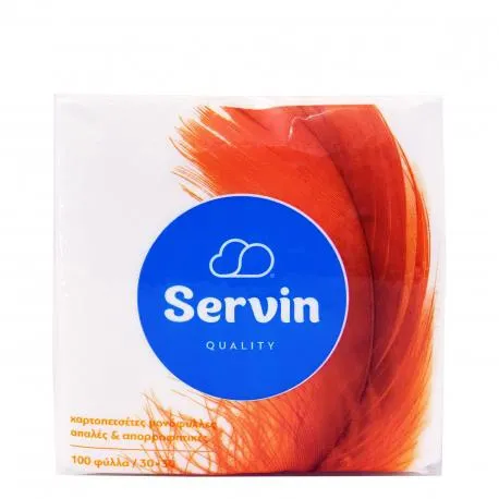 Servin χαρτοπετσέτες μεσαίες quality - χαμηλή τιμή 30X30, 100 φύλλα (153g)
