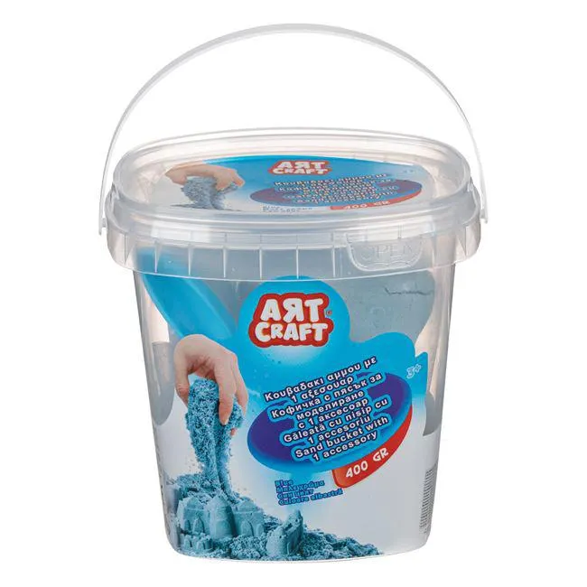 Άμμος Χειροτεχνίας Κουβάς Μπλε Χρώμα & Φτυαράκι 400g