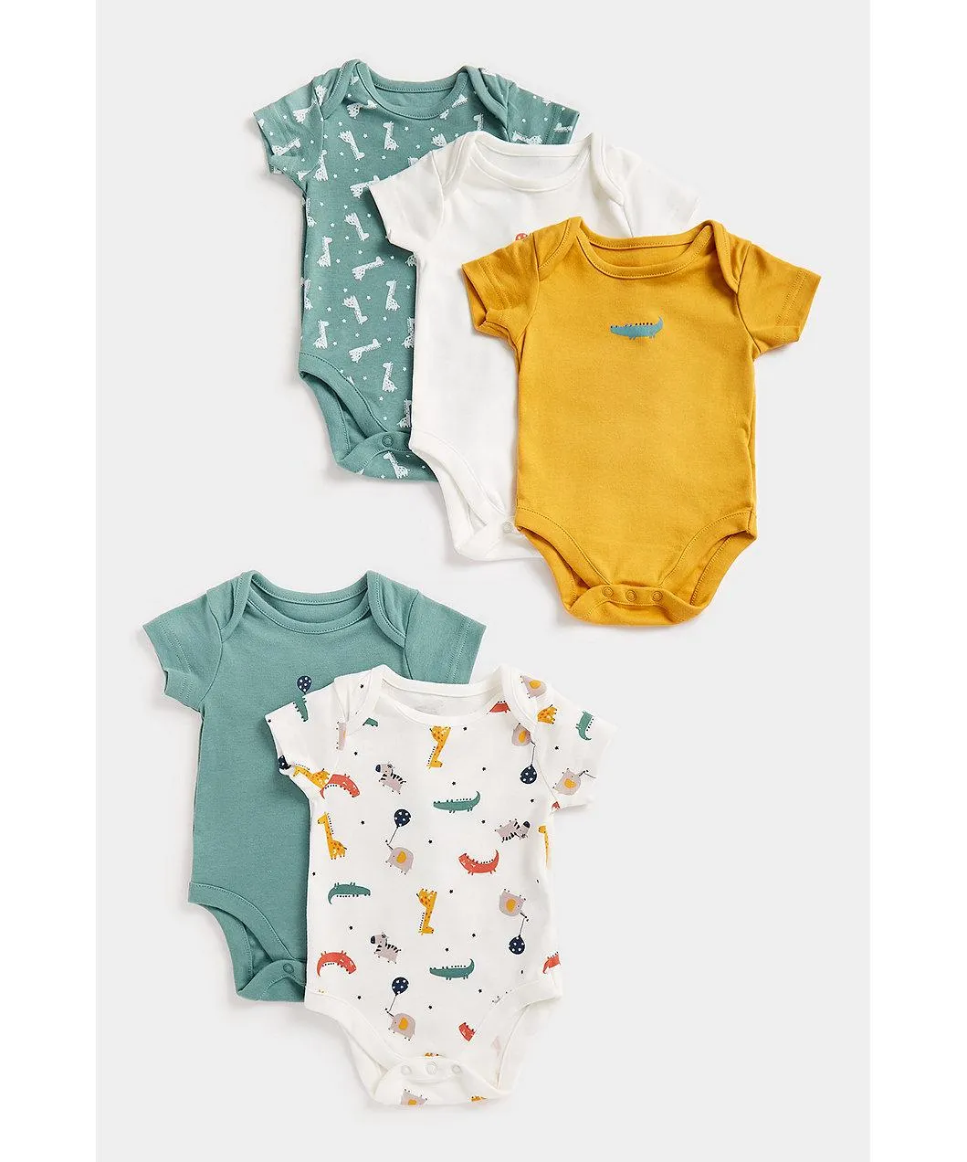 κοντομάνικα κορμάκια animal band - σετ των 5