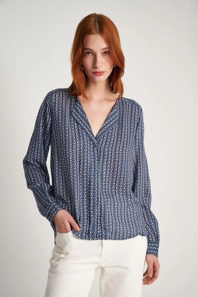 Τουνίκ με γεωμετρικά σχέδια Blue