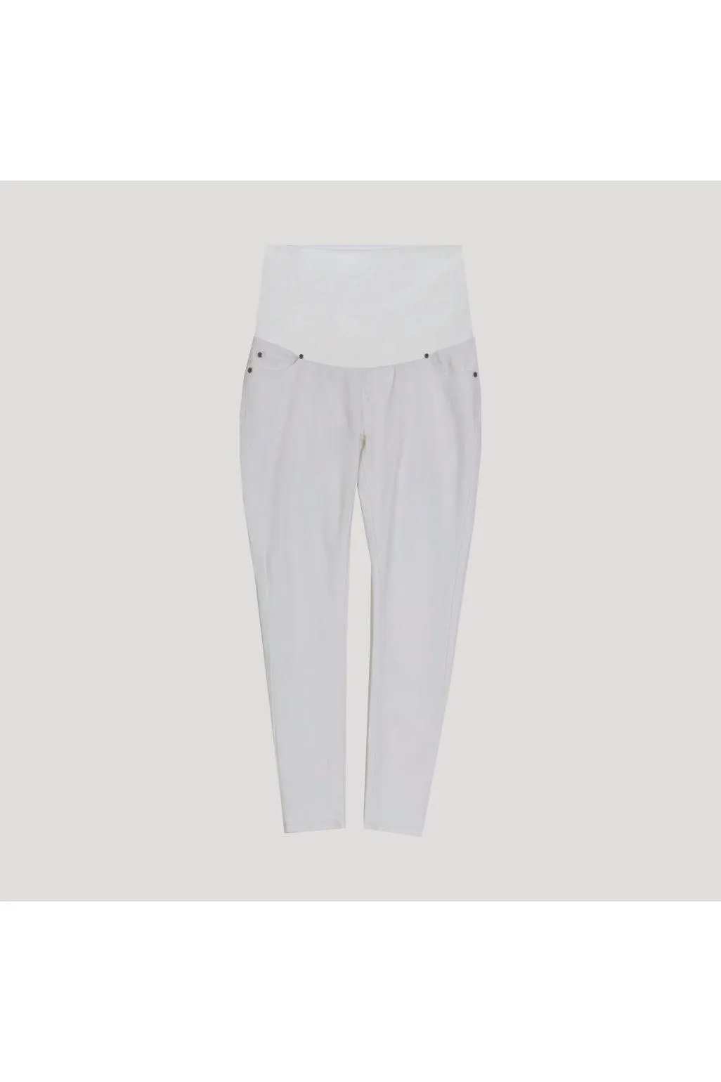 Oh Ma! Λευκό τζιν κολάν εγκυμοσύνης με μπάσκα