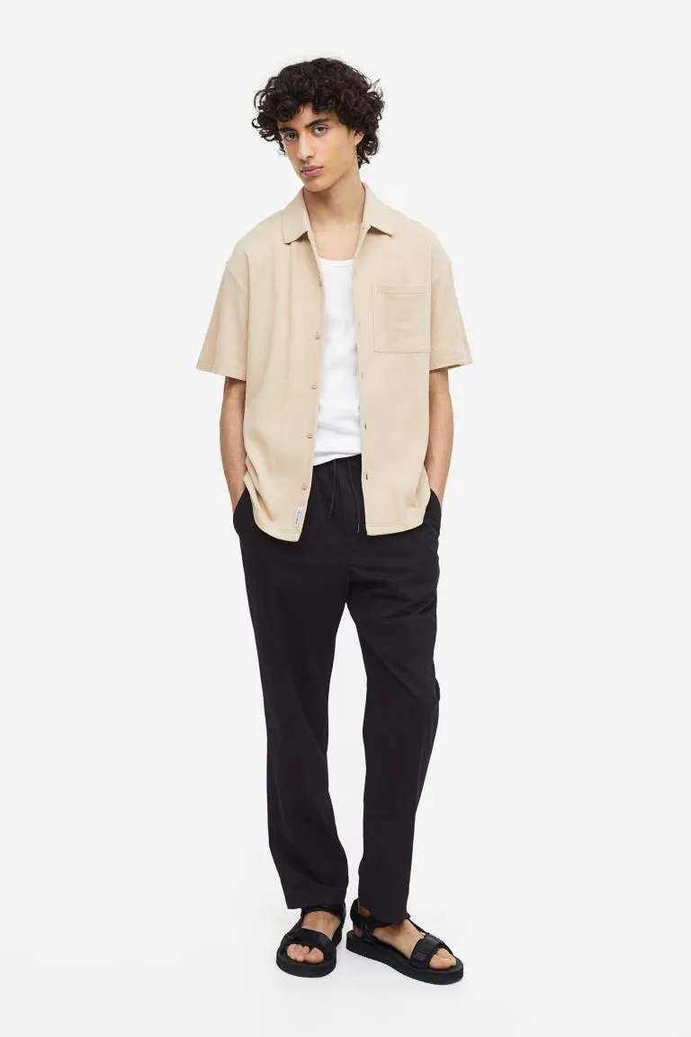 Σερζέ παντελόνι Relaxed Fit με λάστιχο