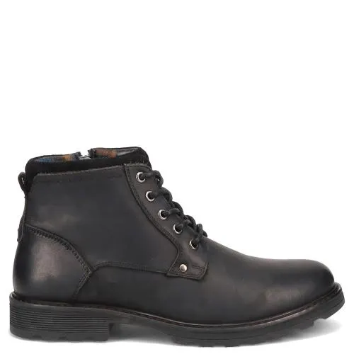 Μαύρο δερμάτινο ανδρικό μποτάκι JM6881-14