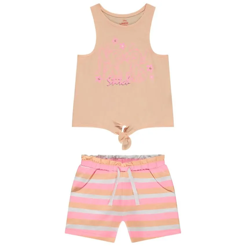 Σετ Μπλουζάκι αμάνικο Σορτς φαντεζί Stitch + Disney για κορίτσι