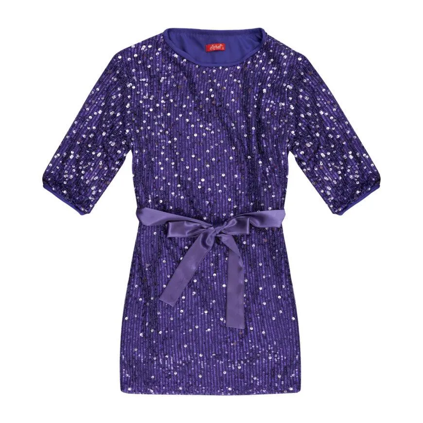 Χειμερινό φόρεμα για κορίτσι σε μωβ χρώμα με παγιέτες -32.3000MO