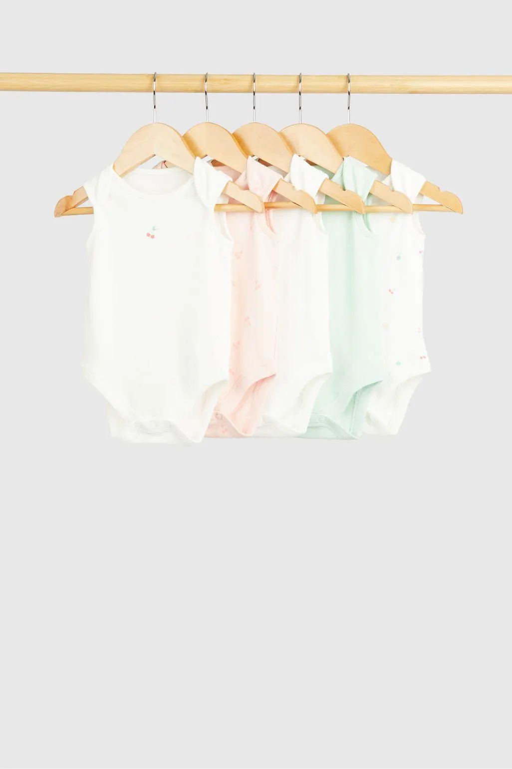 αμάνικα κορμάκια με φρούτα - σετ των 5