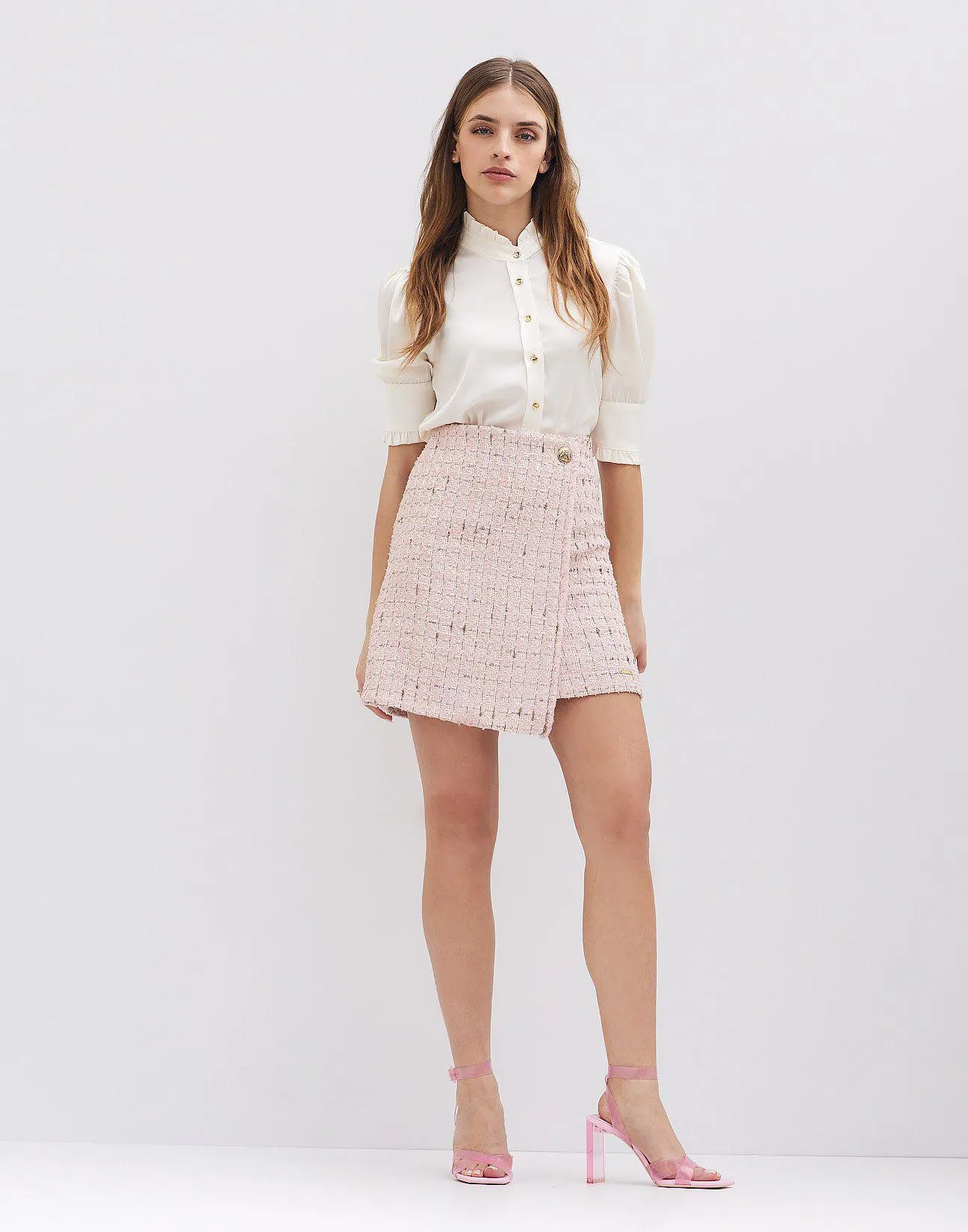 Μίνι φούστα με σχέδιο ύφανσης
