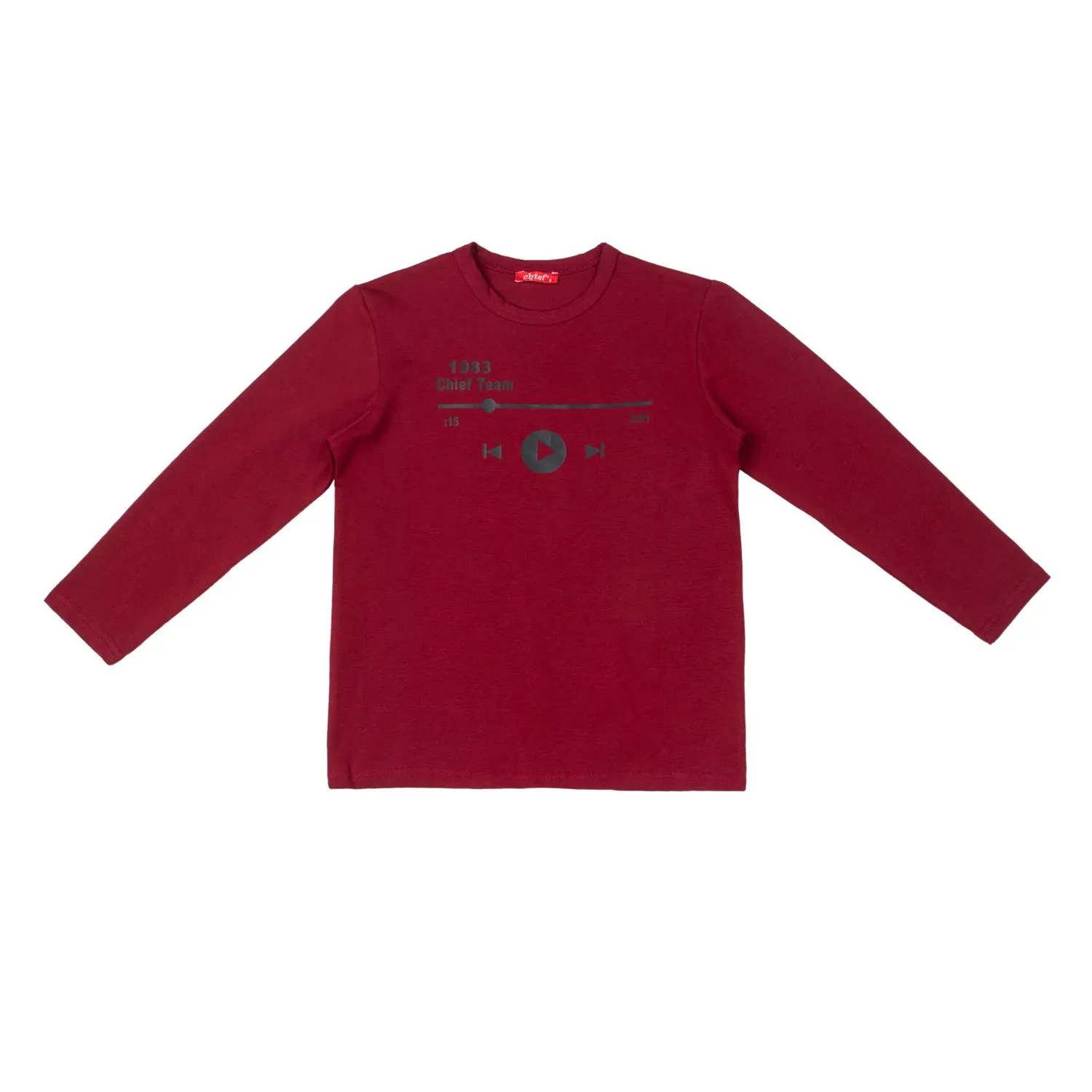 Χειμερινή μακρυμάνικη μπλούζα για αγόρι σε μπορντό χρώμα -22.6900MP