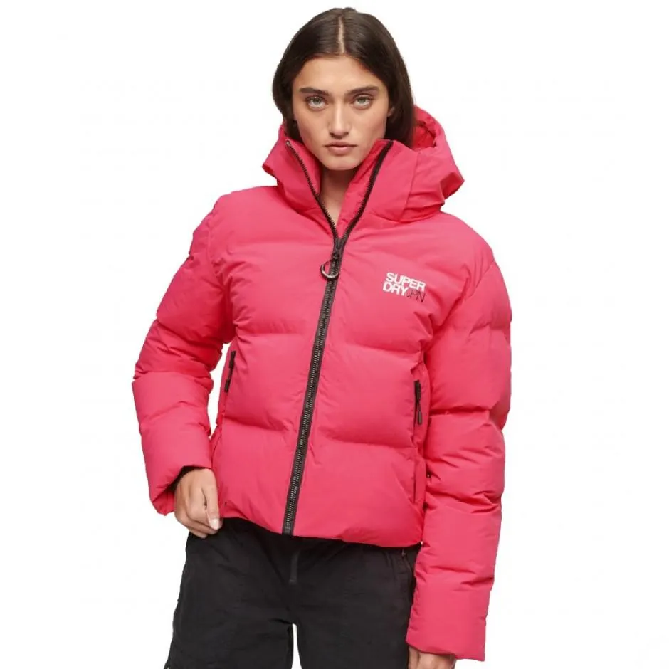 Superdry Hooded Boxy Κόκκινο - Γυναικείο Μπουφάν