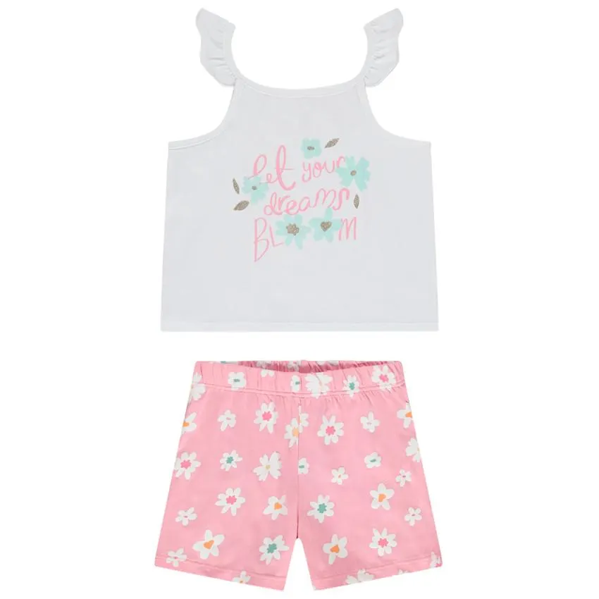 Πιτζάμα Σορτς με σχέδιο Ορίστε μικρά λουλούδια για κορίτσι