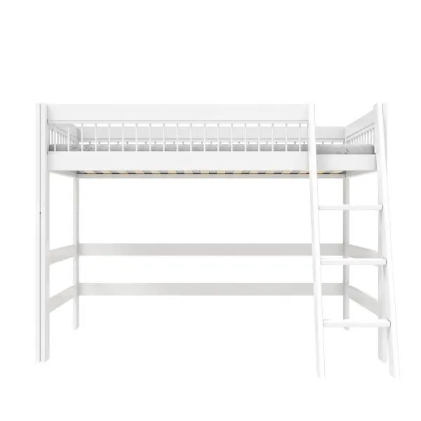 Low loft bed with slanted ladder, Breeze