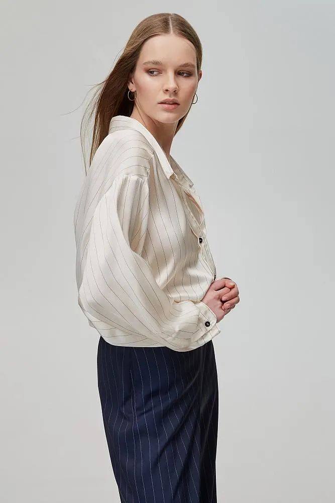 Satin striped overshirt