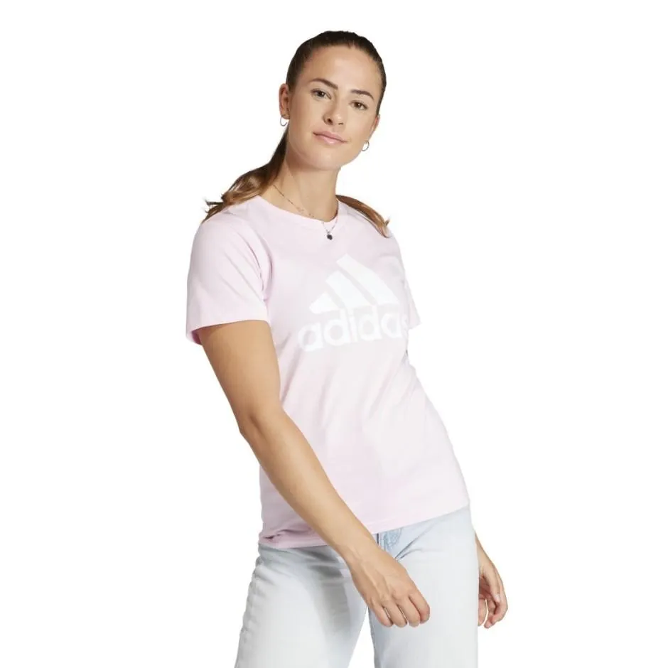 adidas Sportswear Loungewear Essentials Logo Ροζ - Γυναικεία Κοντομάνικη Μπλούζα