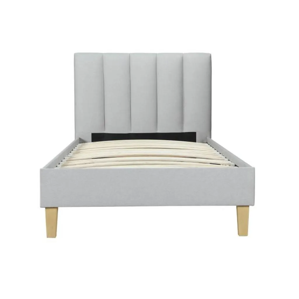 HOLLY Κρεβάτι μονό 210X98X92εκ.(MATTRESS 90X200) Γκρι ανοιχτό