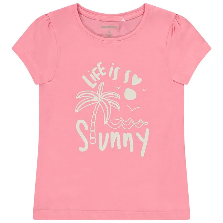 T-shirt κοντομάνικο print φαντεζί για κορίτσι