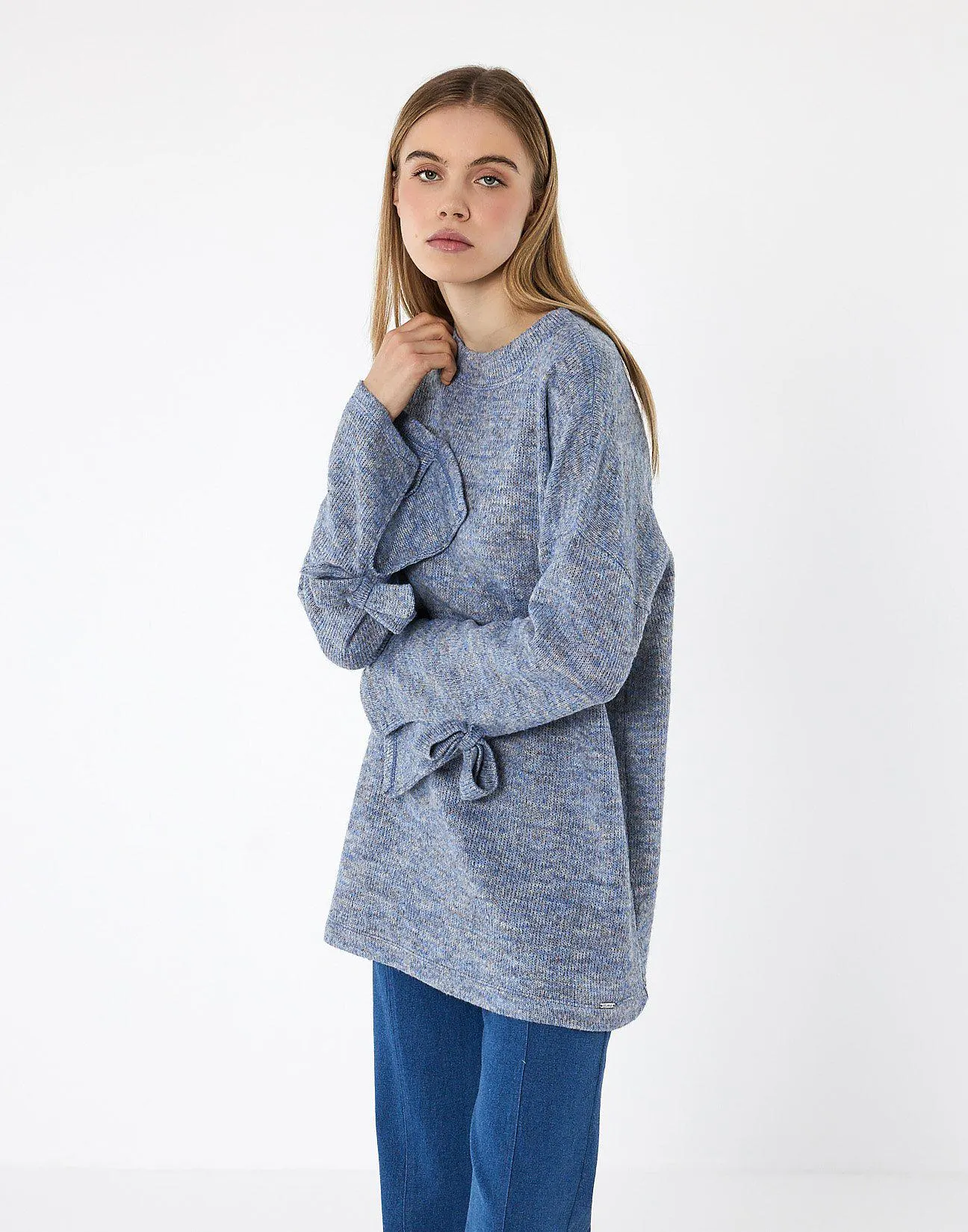 Μπλούζα πλεκτή με φιόγκους