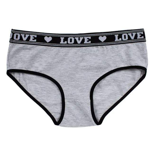 Βρακάκι Παιδικό Γκρι Λάστιχο Μαύρο Love Ασημί Ρίγα