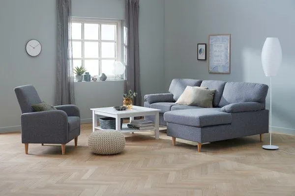 Πουφ NEBLE Ø50 μπεζ πλεκτό ύφασμα