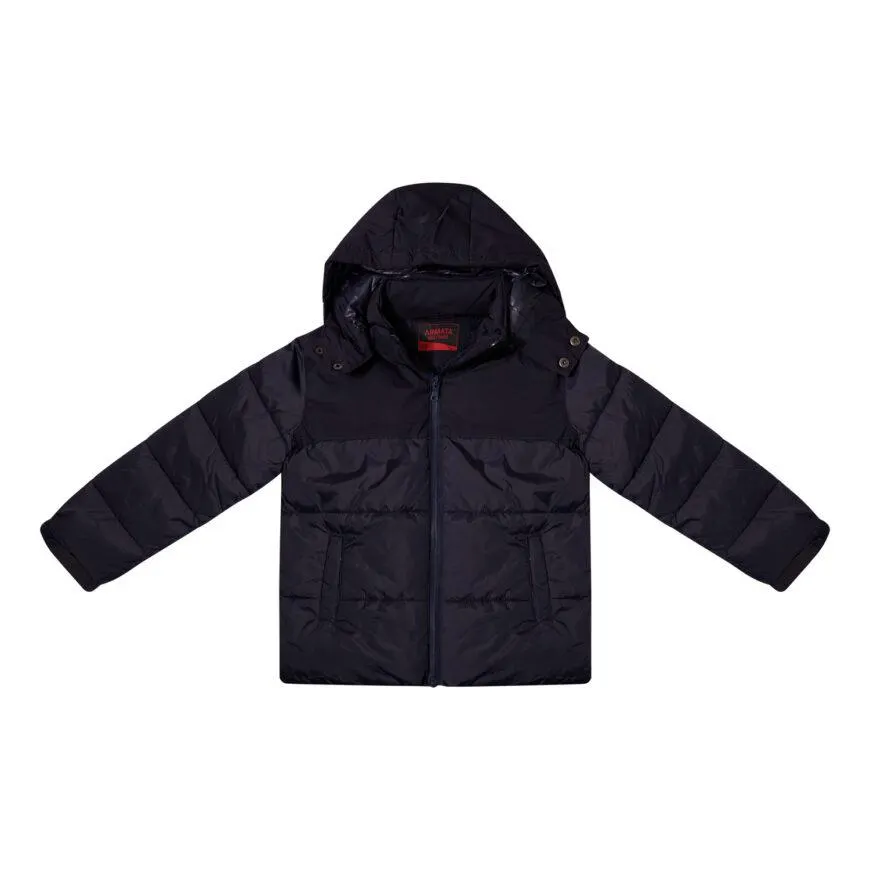 Χειμερινό μπουφάν για αγόρι σε σκούρο μπλε χρώμα με γούνινη επένδυση -32.LF9941