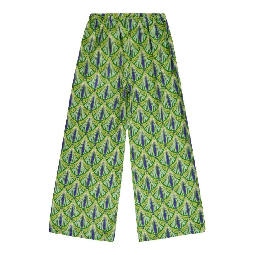 Παντελόνα για κορίτσι καλοκαιρινή σε πράσινο εμπριμέ χρώμα -41.4006P