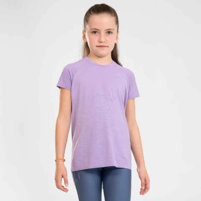 KIPRUN CARE Girls' seamless running T-shirt - Mauve