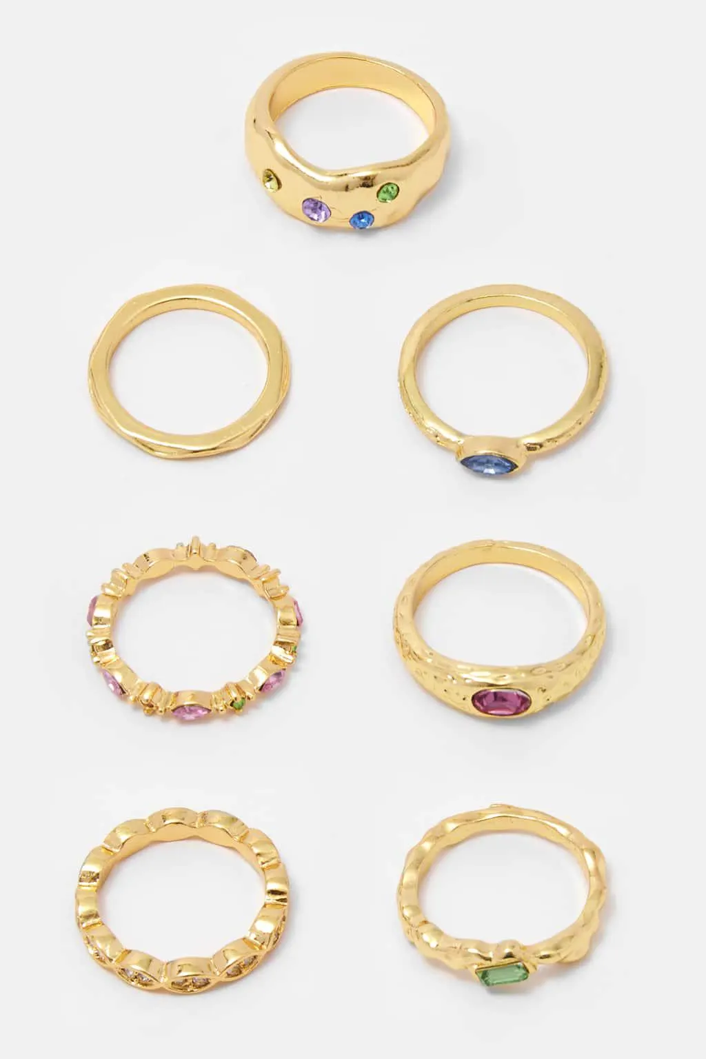 Pack of shiny coloured rings