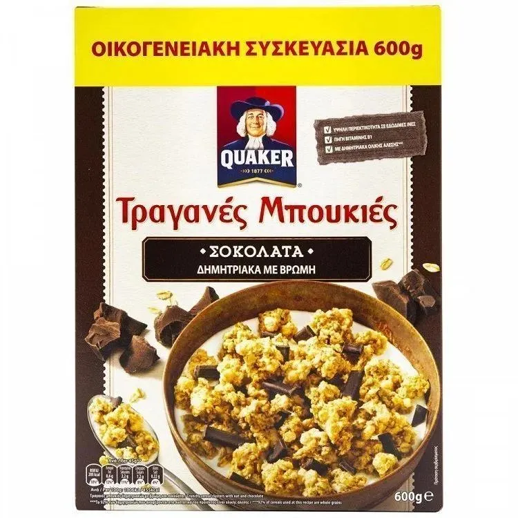 Quaker Τραγανές Μπουκιές Σοκολάτας 600gr