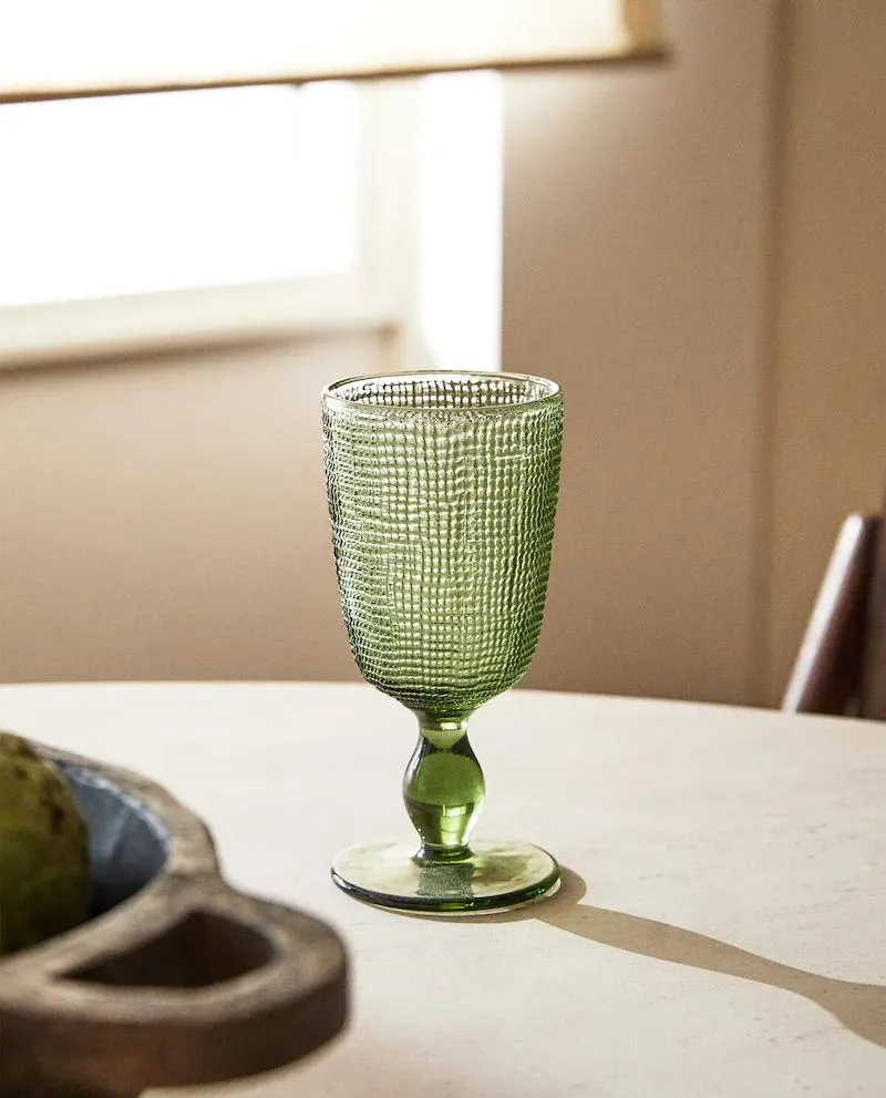 ΓΥΑΛΙΝΟ ΚΟΛΟΝΑΤΟ ΠΟΤΗΡΙ ΜΕ ΑΝΑΓΛΥΦΟ ΣΧΕΔΙΟ